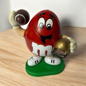 Vintage Red M&M’s Football Candy Dispenser 10" Helmet & Ball